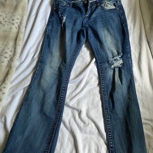 Blue bootcut jeans